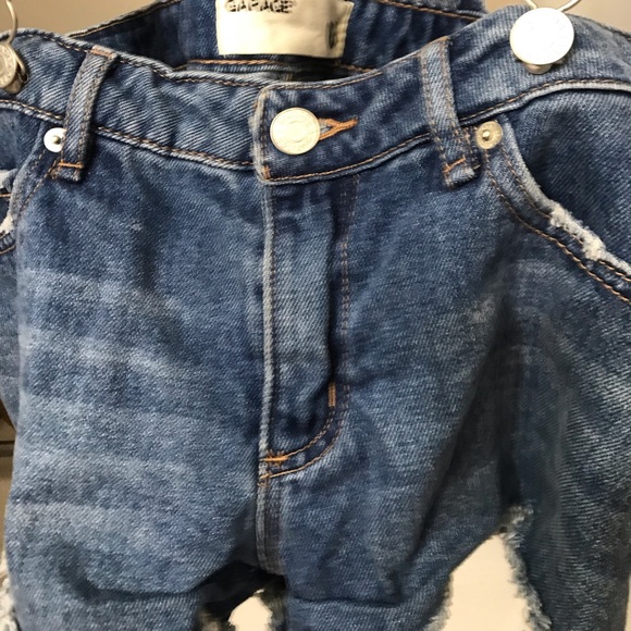 GARAGE Brand Ladies Distressed Denim Overall Shorts Size 5 (Shirt Available too) - Picture 7 of 12